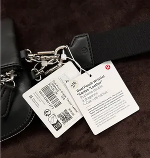 Lululemon Dual Pouch Wristlet Black Leather thumbnail 3
