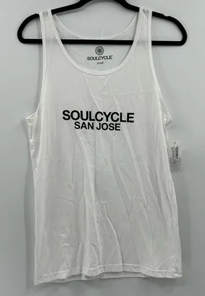 SoulCycle San Jose Unisex Small White Logo Tank Top NWT Spin Fitness thumbnail 1