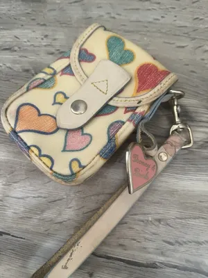 Dooney Bourke Vintage Mini Phone Pouch Flap Wristlet Wallet thumbnail 1