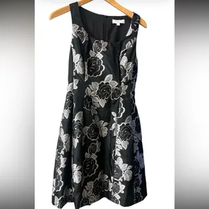 Prabal Gurung jacquard black floral minidress w pockets thumbnail 2
