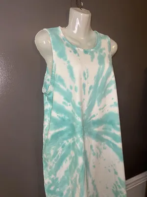 J.Crew Dress Womens Medium Blue Tie Dye Tank Jersey Midi Sundress Sleeveless thumbnail 3