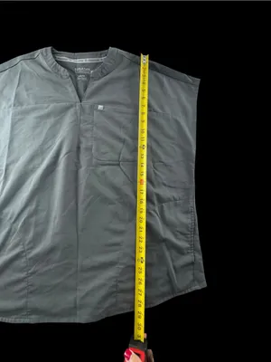 Fabletics Gray V-Neck Medical Scrub Top thumbnail 3