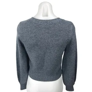 Abercrombie & Fitch Gray Knit Long Sleeve Button Down Cardigan Sweater Top Sz S thumbnail 2