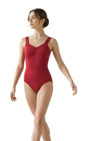 Capezio Adult XS Tank Leotard Red Garnet Scoop Neck Dance Lined Cotton Blend thumbnail 1