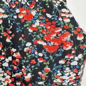 Lulus Ditsy Floral Dark Off‎ the Shoulder Smocked Bodice Midi Dress Milkmaid Med thumbnail 7