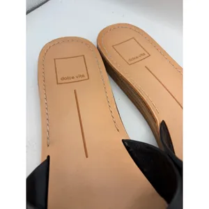 Dolce Vita Slide Sandals Women 8.5 Black Leather Buckle Flat Summer thumbnail 4
