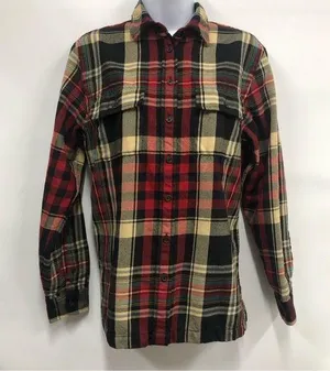 Lauren Ralph Lauren plaid button down shirt size M women’s top 100% wool thumbnail 1