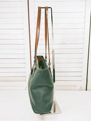 Dooney & Bourke Lexington Small Shopper Tote Bag Pebble Leather Dark Green Sage thumbnail 2