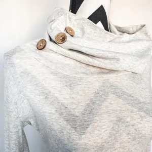 Light Grey Cowl Neck‎ Sweater Sz S Gray thumbnail 2