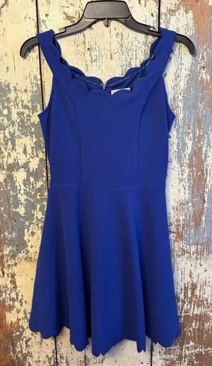 Altar’d State Royal Blue Scalloped hem sleeveless dress, size small thumbnail 1