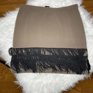 BB Dakota- Brown Skirt w/Black Fringe thumbnail 3