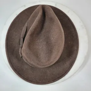 Indiana Jones Brand Wool Hat Mens Small Brown Stylish Bow Ribbon Band 12" Fedora thumbnail 9