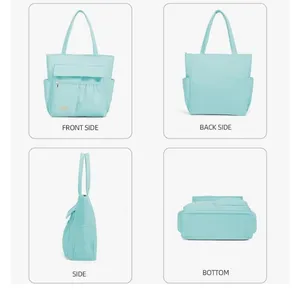 Sweeford NEW Black Everyday Multi-Pocket Casual Water-Resistant Purse Tote Bag thumbnail 8