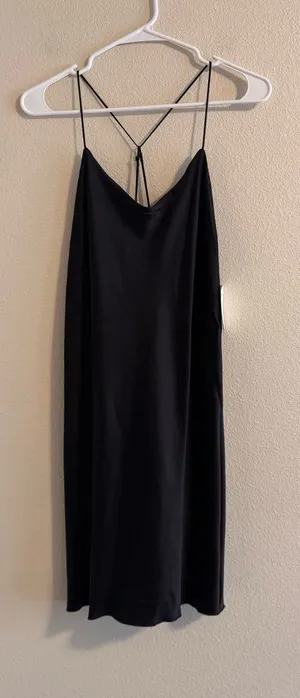 NWT Calvin Klein Black Strapback Slip Dress thumbnail 1