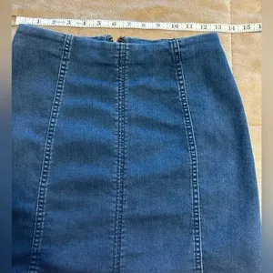 Free People Jean Skirt Size 6 Blue Denim thumbnail 3