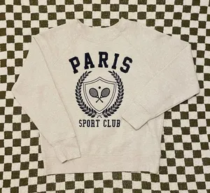 Maurice's Paris Crewneck Tennis White Women’s Medium Trendy thumbnail 1