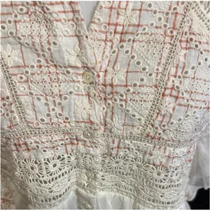 Size Small Anthropologie Boho Lace Peplum Top – Ivory/Cream thumbnail 3