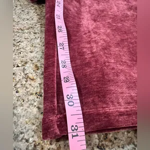 CoMMENSE Velvet Pocket Straight-Leg Pants COLOR - Burgundy, size Small NWT thumbnail 7
