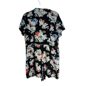 Abercrombie & Fitch Womens Floral‎ Button Front Romper Black XL 159D0493 thumbnail 9