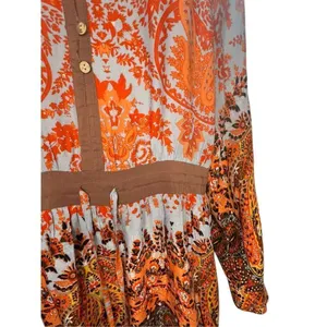 Miss Me Lightweight Floral Paisley Patterned Long Sleeve Dress thumbnail 3