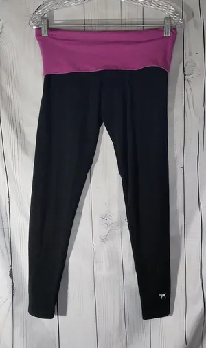 Victoria's Secret PINK Fold Over Yoga Y2K Retro Casual Leggings thumbnail 1
