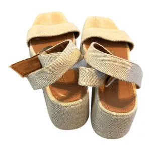ASOS Design Wide Fit Tati Flatform Sandals Nuetral Size 5 thumbnail 4