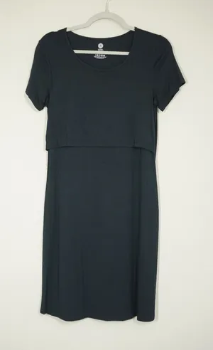 Kindred Bravely Size Small Black Bamboo Nursing Maternity Dress Short Sleeve thumbnail 1
