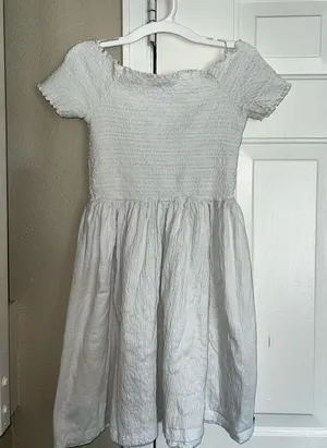 White Smock Top off the Shoulder Dress thumbnail 1