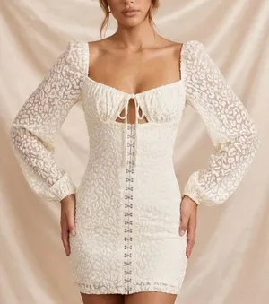 Princess Polly Don't Be Salty Mini Dress White Leopard Burnout Corset US 2 NEW thumbnail 1