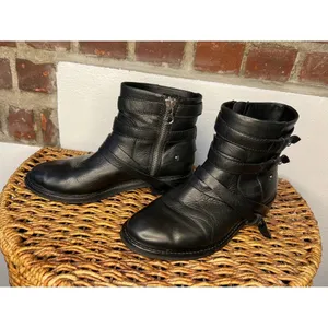 Dolce Vita Kiera Black Leather Moto Harness Ankle Boots Size 8 thumbnail 5