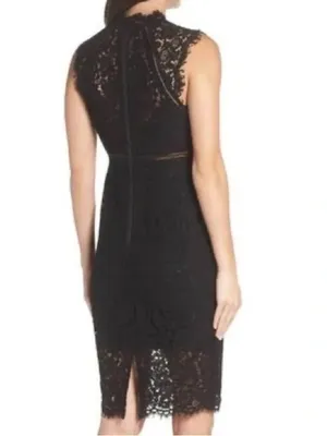 Bardot Black Lace Sheath Midi Dress size 6 Medium thumbnail 2