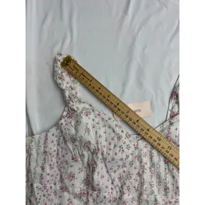 Dreamy Barn Floral Cami Top Pink White Rosebud‎ Smocked Back Knot Straps Medium thumbnail 3