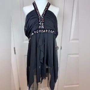 Seven7 Y2K Dark Romance Whimsigoth Velvet Sequin Halter Fairycore Festival Boho 14/16 thumbnail 2