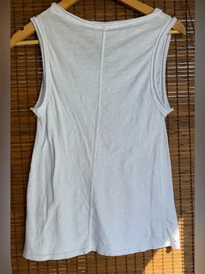 Self Contrast Anthropologie White Slub Cotton Swing Tank Top XS NWT $68 thumbnail 7