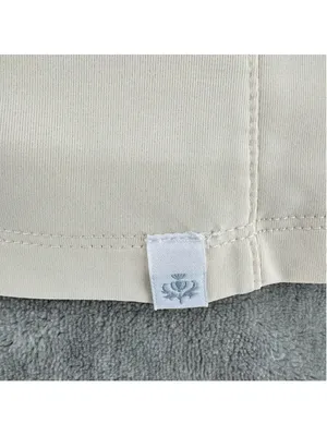 Lady Hagen Sleeveless Golf Shirt Beige Tropical Blue Trim Drawstring Waist Small thumbnail 4