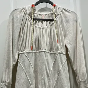Free People Movement Look Within Layer Long Sleeve Hoodie in Cream Sz S thumbnail 4