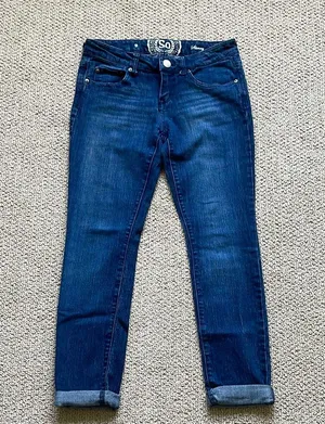 SO Women's Dark Blue Ankle Jeans thumbnail 1
