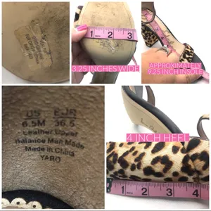 Sam Edelman Tan & Black "Yaro" Genuine Fur & Leather Animal Print Heels (6.5) thumbnail 11