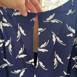 Anthropologie Maeve Fern Ruched Dress Navy & White Printed Size 14 thumbnail 7