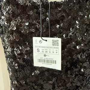 NWT Zara Knit Black Sequin Tank Top S thumbnail 5