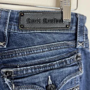 Rock‎ Revival Sara Boot Jeans Womens 29 Blue Dark Wash Embellished Bootcut Flap thumbnail 11