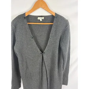 Umgee Cable Knit Longline Grey Cardigan Size Medium thumbnail 2