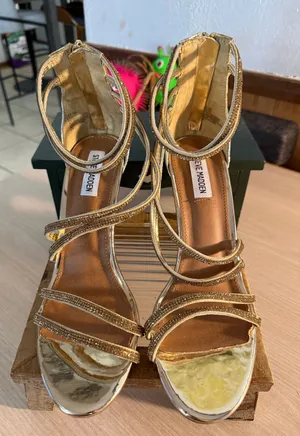 Steve Madden Metallic Gold Multi-Strap Stiletto Sandals thumbnail 1