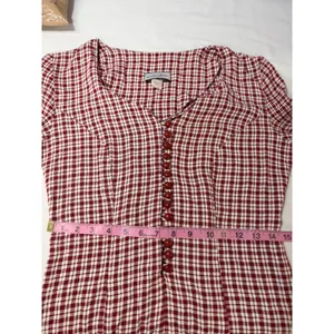 Vintage Gingham Maxi Dress Cottagecore Plaid Prairie Western Boho‎ Size 11/12 thumbnail 7