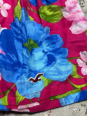 Y2K Hollister Mini Skirt size Large Floral blue pink thumbnail 9