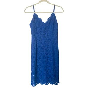 Lulu’s Picture of Perfection Spaghetti Strap Navy Blue Lace Dress Size Small thumbnail 3