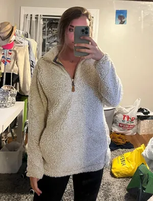 Pink Lily sherpa pullover thumbnail 2