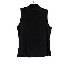 Athleta Womens‎ Mock Neck Sleeveless Tank Top Black Cotton Blend Size S Small thumbnail 8
