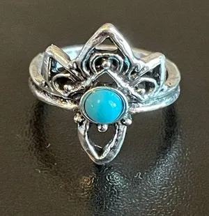 Turquoise stone boho ring size 4.5 thumbnail 1