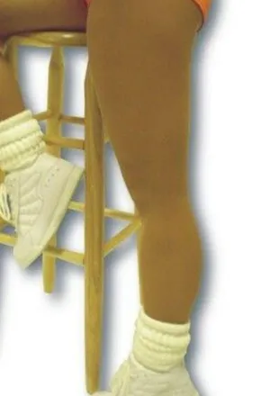 #4 NEW HOOTERS GIRLS UNIFORM WHITE XL LENGTH SCRUNCHIE SOCKS O/S with Flaw thumbnail 5